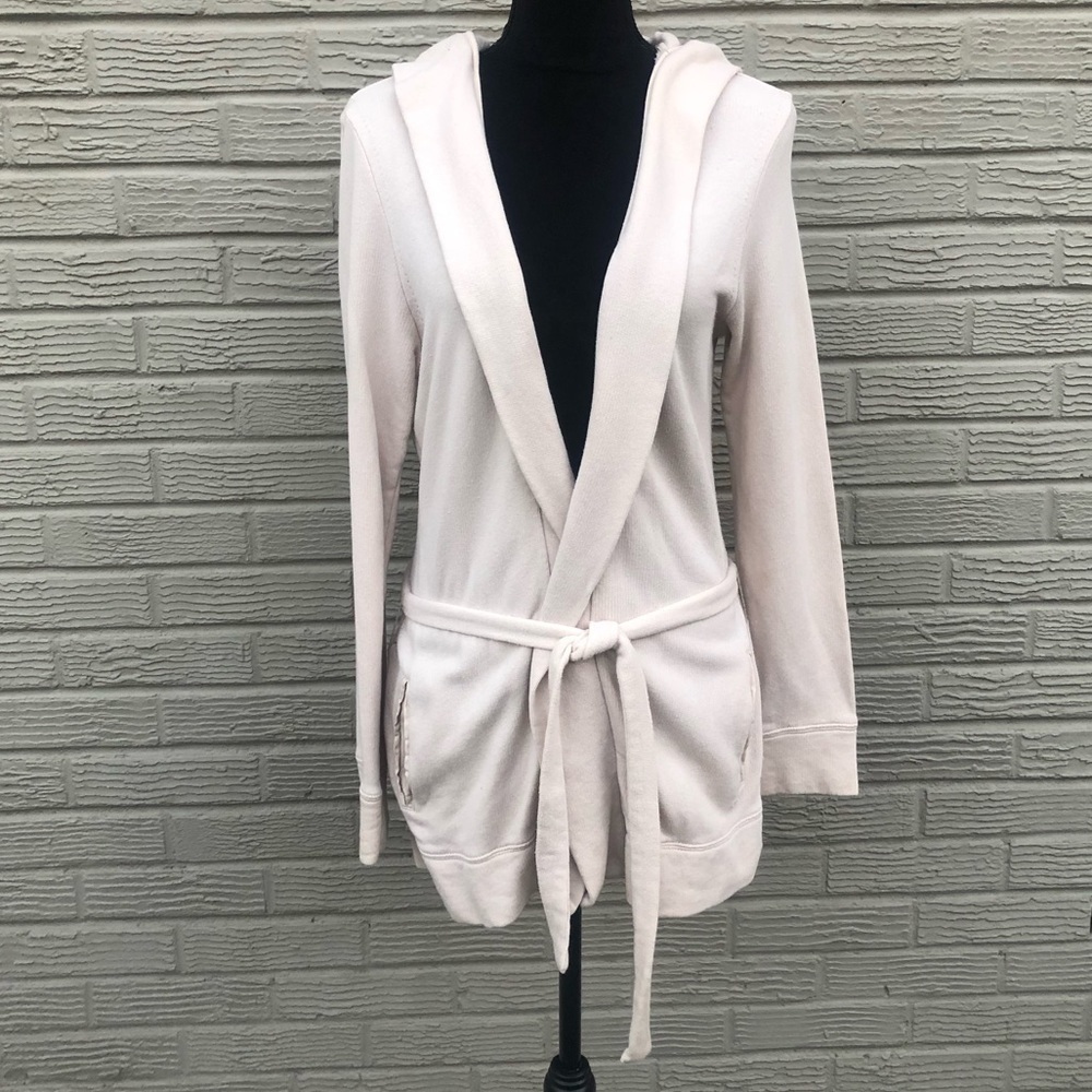 Gap Open Front Soft Cotton Hooded Jacket with Belt M